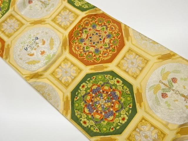 JAPANESE FUKURO OBI / WOVEN FLOWER CREST